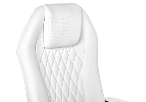 Компьютерное кресло Damian white / satin chrome 15429 Woodville, белый/экокожа, ножки/металл/хром, размеры - *1330***650* фото 5