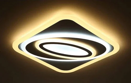 Люстра с пультом LED Calmazzo OML-06007-80 Omnilux белая на 1 лампу, основание белое в стиле хай-тек с пультом квадраты фото 2