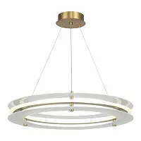 Светильник подвесной LED Fagy SL6245.203.01 ST-Luce прозрачный на 1 лампу, основание золотое в стиле современный кольца