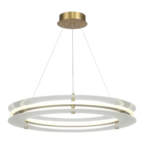 Светильник подвесной LED Fagy SL6245.203.01 ST-Luce прозрачный на 1 лампу, основание золотое в стиле современный кольца