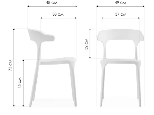 Пластиковый стул Vite white 15596 Woodville, /, ножки/пластик/белый, размеры - ****490*480 фото 7