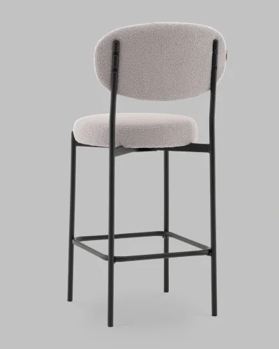 Стул полубарный Бриф DD букле светло-серый УТ000041505 Stool Group, серый/букле, ножки/сталь/чёрный, размеры - ***** фото 5