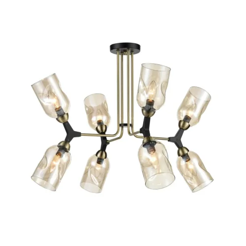 Люстра потолочная Sereno 441 VL2194L08 Vele Luce янтарная на 8 ламп, основание латунь в стиле современный фото 2