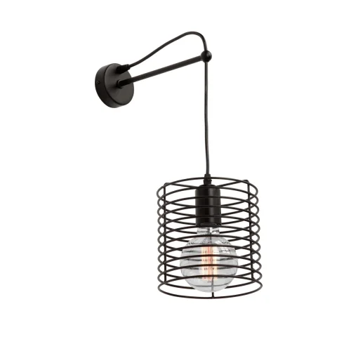 Бра V4074-1/1A Vitaluce чёрный на 1 лампу, основание чёрное в стиле лофт Бра V4074-1/1A Vitaluce чёрный на 1 лампу, основание чёрное в стиле лофт