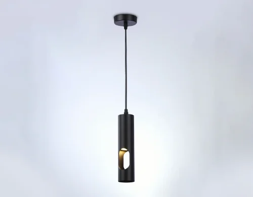 Светильник подвесной TN5108 Ambrella light чёрный 1 лампа, основание чёрное в стиле хай-тек современный трубочки фото 3