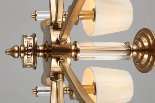 Люстра подвесная Dimaro OML-87813-08 Omnilux бежевая на 8 ламп, основание хром в стиле классический  фото 4