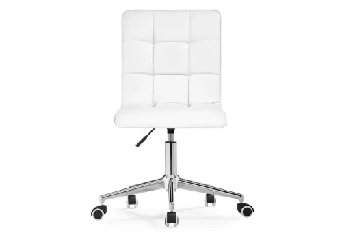 Компьютерное кресло Квадро экокожа белая / хром 539654 Woodville, белый/экокожа, ножки/металл/хром, размеры - *960**** фото 3