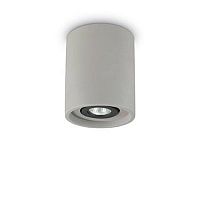 Светильник накладной OAK PL1 ROUND CEMENTO Ideal Lux серый 1 лампа, основание серое в стиле современный круглый