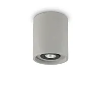 Светильник накладной OAK PL1 ROUND CEMENTO Ideal Lux серый на 1 лампу, основание серое в стиле современный круглый