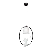 Светильник подвесной V2971-1/1S Vitaluce белый 1 лампа, основание чёрное в стиле современный ангел