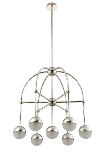Люстра на штанге TRUENA SP-PL6+1 NICKEL Crystal Lux прозрачная на 7 ламп, основание никель в стиле современный арт-деко шар