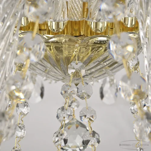 Люстра подвесная 105/10/240 G Bohemia Ivele Crystal без плафона на 10 ламп, основание прозрачное золотое в стиле классический sp фото 4