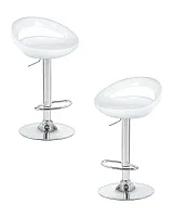 Стул барный набор 2 шт. SET-2 1010-LM DISCO, цвет сиденья белый, цвет основания хром Dobrin, /полимер, ножки/металл/хром, размеры - 790*1000***470*440 Стул барный набор 2 шт. SET-2 1010-LM DISCO, цвет сиденья белый, цвет основания хром Dobrin, /полимер, ножки/металл/хром, размеры - 790*1000***470*440