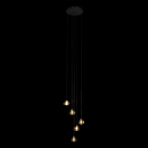 Светильник подвесной Rain 10151/5 LOFT IT прозрачный 5 ламп, основание хром в стиле арт-деко каскад фото 2