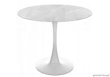 Стеклянный стол Tulip 90 super white glass 15769 Woodville столешница белая из стекло