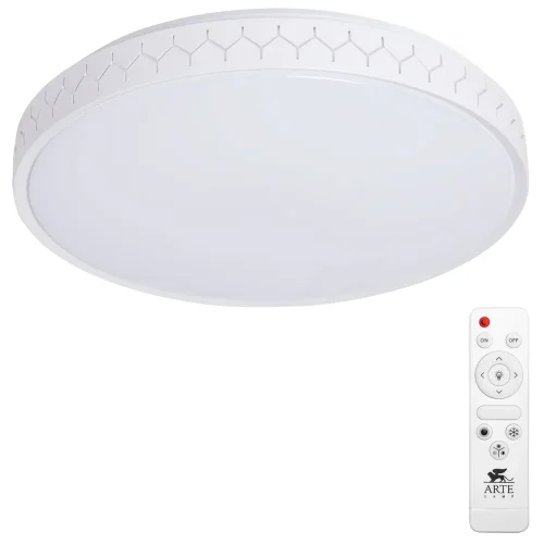 Светильник потолочный LED с пультом Simone A2682PL-72WH Arte Lamp белый 1 лампа, основание белое в стиле современный тарелка с пультом