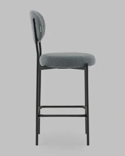 Стул полубарный Бриф DD букле темно-серый УТ000041506 Stool Group, серый/букле, ножки/сталь/чёрный, размеры - ***** фото 3