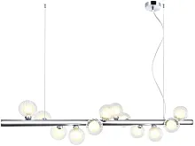 Светильник подвесной Shardin 2165/09/12P Stilfort прозрачный белый 12 ламп, основание хром в стиле современный шар