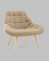 Кресло Олби Квадро бежевый УТ000040099 Stool Group, бежевый/шенилл, ножки/массив гевеи/бежевый, размеры - *830****мм