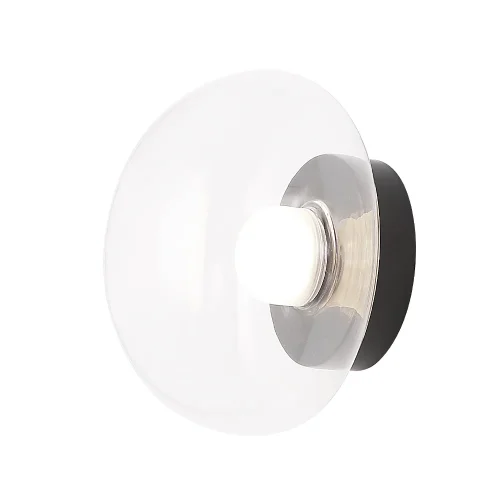 Бра LED BOSQUE AP1 BLACK/TRANSPARENT Crystal Lux прозрачный на 1 лампу, основание чёрное в стиле современный 