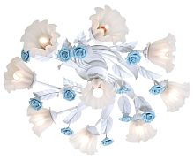 Люстра потолочная Fiori di rose 112.8.1 Lucia Tucci белая на 9 ламп, основание белое в стиле прованс флористика Люстра потолочная Fiori di rose 112.8.1 Lucia Tucci белая на 9 ламп, основание белое в стиле прованс флористика
