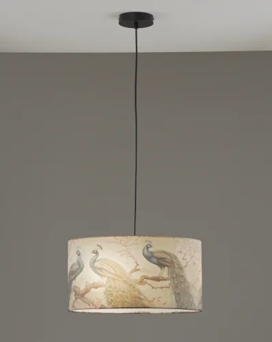 Светильник подвесной Strauss V11515-3P Moderli разноцветный на 3 лампы, основание чёрное в стиле классический современный флористика кантри птички Светильник подвесной Strauss V11515-3P Moderli разноцветный на 3 лампы, основание чёрное в стиле классический современный флористика кантри птички