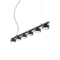 Светильник подвесной MINOR LINEAR SP6 Ideal Lux чёрный 6 ламп, основание чёрное в стиле современный 