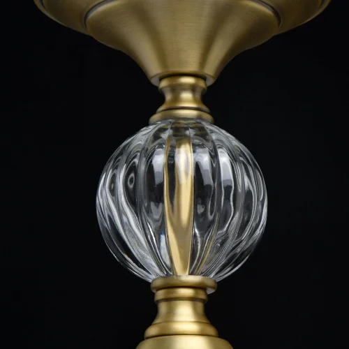 Люстра подвесная Оделия 619011305 Chiaro белая на 5 ламп, основание латунь в стиле классика  фото 11