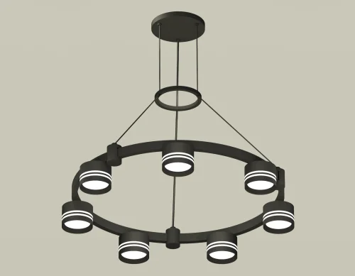 Светильник подвесной XR92051603 Ambrella light чёрный 7 ламп, основание чёрное в стиле хай-тек современный 