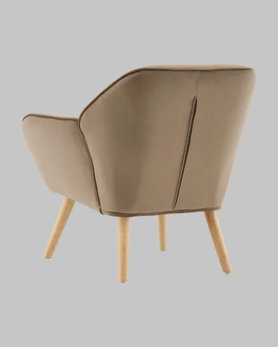 Кресло Руди мокка УТ000040117 Stool Group, капучино шоколад коричневый/велюр, ножки/массив гевеи/бежевый коричневый, размеры - *750****мм фото 6