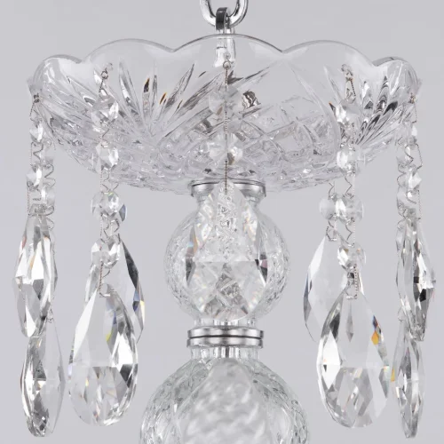 Люстра подвесная 105/10+5/300 Ni Bohemia Ivele Crystal без плафона на 15 ламп, основание прозрачное никель в стиле классический sp фото 2