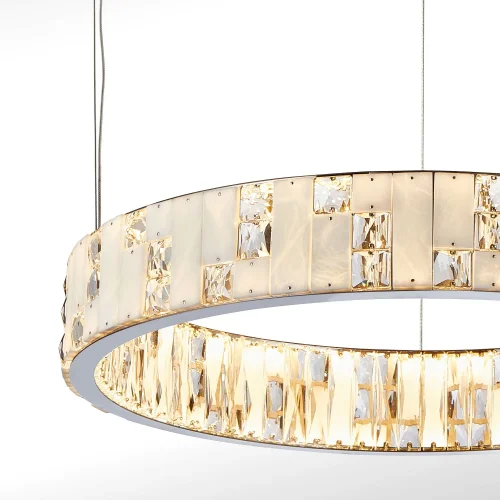 Люстра подвесная LED Chapiteau 4205-6P Favourite белая янтарная на 2 лампы, основание хром в стиле классический кольца фото 4
