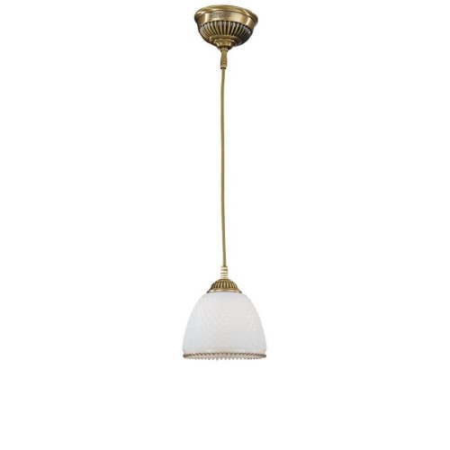 Светильник подвесной L 8601/14 Reccagni Angelo белый 1 лампа, основание античное бронза в стиле классика 