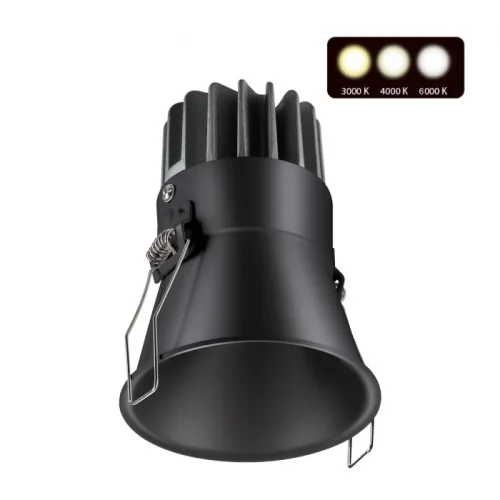 Светильник точечный LED с переключателем цветовой температуры Lang 358909 Novotech чёрный 1 лампа, основание чёрное в стиле современный хай-тек 