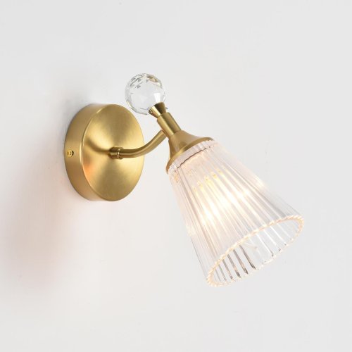 Бра Aurica 8046/1W Lumion прозрачный на 1 лампу, основание латунь в стиле классический фото 5