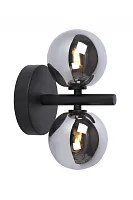 Бра Tycho 45274/02/30 Lucide прозрачный серый 2 лампы, основание чёрное в стиле винтаж 