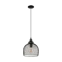Cветильник подвесной лофт STRAITON 49736 Eglo чёрный 1 лампа, основание чёрное в стиле лофт 