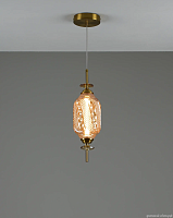 Светильник подвесной LED Tale V10910-PL Moderli янтарный 1 лампа, основание бронзовое в стиле современный выдувное