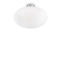 Люстра потолочная CANDY PL1 D40 Ideal Lux белая на 1 лампа, основание никель в стиле современный 