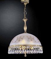 Люстра подвесная  L 6000/38 Reccagni Angelo белая прозрачная на 3 лампы, основание античное бронза в стиле классика 