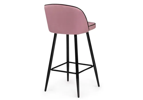 Барный стул Zefir pink 15049 Woodville, розовый/велюр, ножки/металл/чёрный, размеры - ****480*500 фото 4
