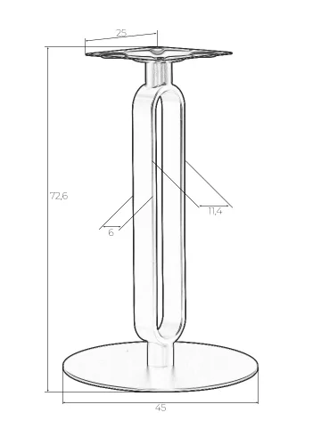 Подстолье обеденное 6701-LMS ELAN BLACK Dobrin столешница из фото 3