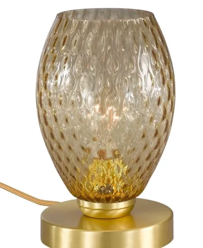 Настольная лампа P 10033/1 Reccagni Angelo янтарная на 1 лампу, основание матовое золото металл в стиле современный классический фото 2