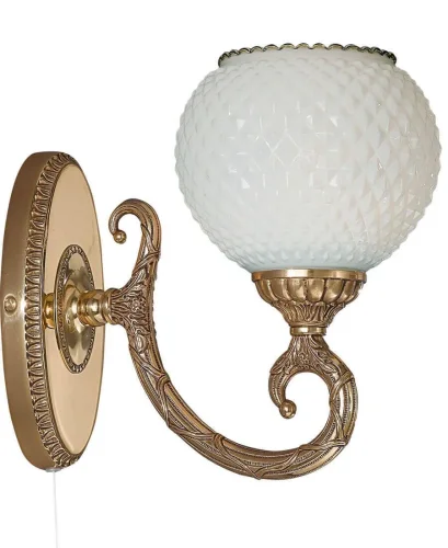 Бра с выключателем A 8550/1 Reccagni Angelo белый на 1 лампу, основание золотое в стиле классический фото 2