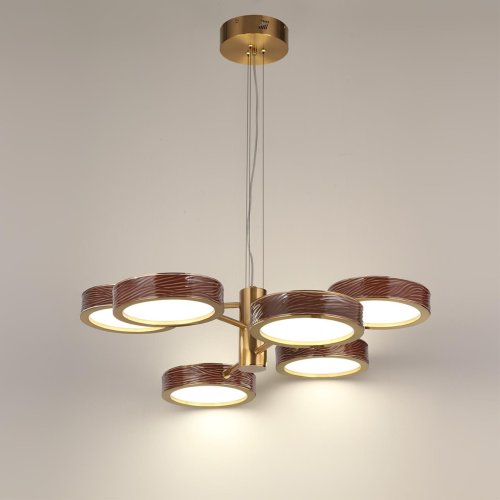 Люстра подвесная LED Riviera 5450/99LB Odeon Light белая на 1 лампу, основание латунь в стиле классический современный фото 4 Люстра подвесная LED Riviera 5450/99LB Odeon Light белая на 1 лампу, основание латунь в стиле классический современный фото 4