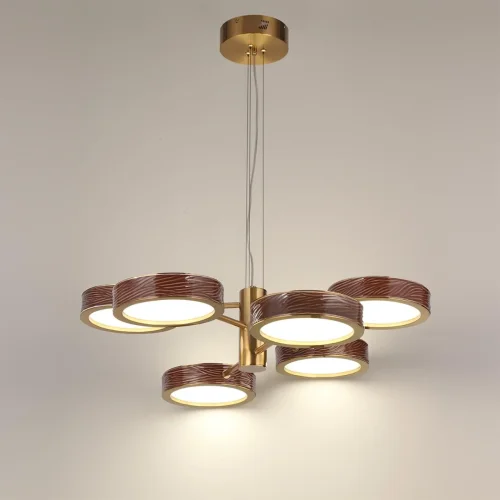 Люстра подвесная Riviera 5450/99LB Odeon Light белая на 1 лампу, основание латунь в стиле классический современный фото 4