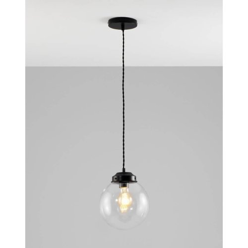 Светильник подвесной Graphic V1670-1P Moderli прозрачный 1 лампа, основание чёрное в стиле лофт шар