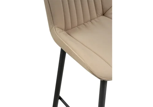 Полубарный стул Седа К крутящийся бежевый / черный 520602 Woodville, бежевый/велюр, ножки/металл/чёрный, размеры - ****500*580 фото 7