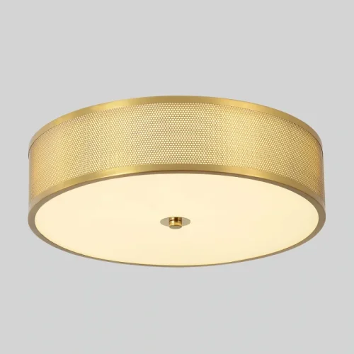 Светильник потолочный ЛЕД с пультом BUTTON PL32W LED Crystal Lux белый на 1 лампу, основание латунь в стиле американский круглый с пультом фото 4
