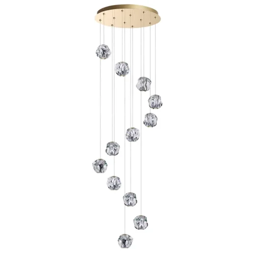 Люстра каскадная LED Jemstone 5085/60L Odeon Light прозрачная на 1 лампу, основание золотое в стиле современный 